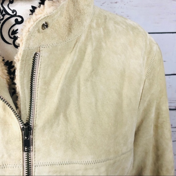 Danier Suede Leather Shearling Jacket Coat M - Picture 7 of 11